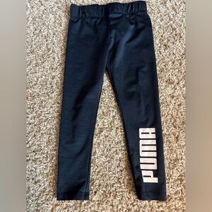 PUMA Kids Black Leggings with White Logo